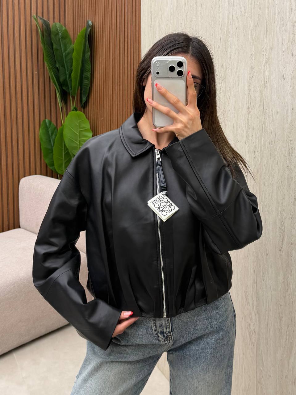 Cropped Leather Jacket