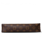 SWORD LUXURY imzalı, ikonik monogram desenli, kahverengi kanvas kumaştan üretilmiş şık ve dayanıklı makyaj çantası.