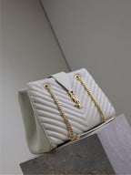 Grain Leather Chain Shoulder Bag