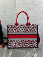 Canvas Tote Bag with Leather Trim