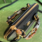 Diana Leather Bamboo Handle Bag