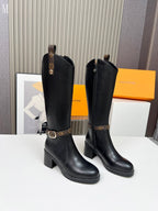 Black Knee-High Leather Boots