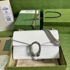 Croc-Embossed Dionysus Shoulder Bag