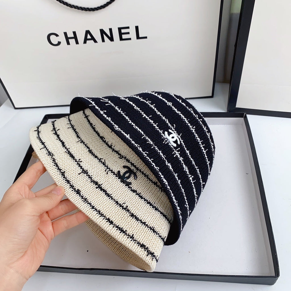 Striped Knit Bucket Hat