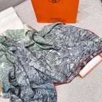 “Francois Houtin” Botanical Garden Cashmere & Silk Shawl 136 x 137 cm