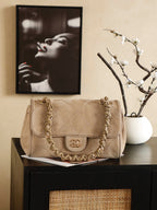 Suede Quilted Chain Underarm Bag