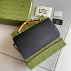 Bamboo Handle Leather Wallet with Chain
