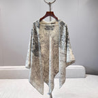 “Francois Houtin” Botanical Garden Cashmere & Silk Shawl 136 x 137 cm