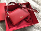 Rockstud Calfskin Shoulder Bag with Studded Strap