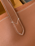 Calfskin Leather Tote Bag with Monogram Pouch