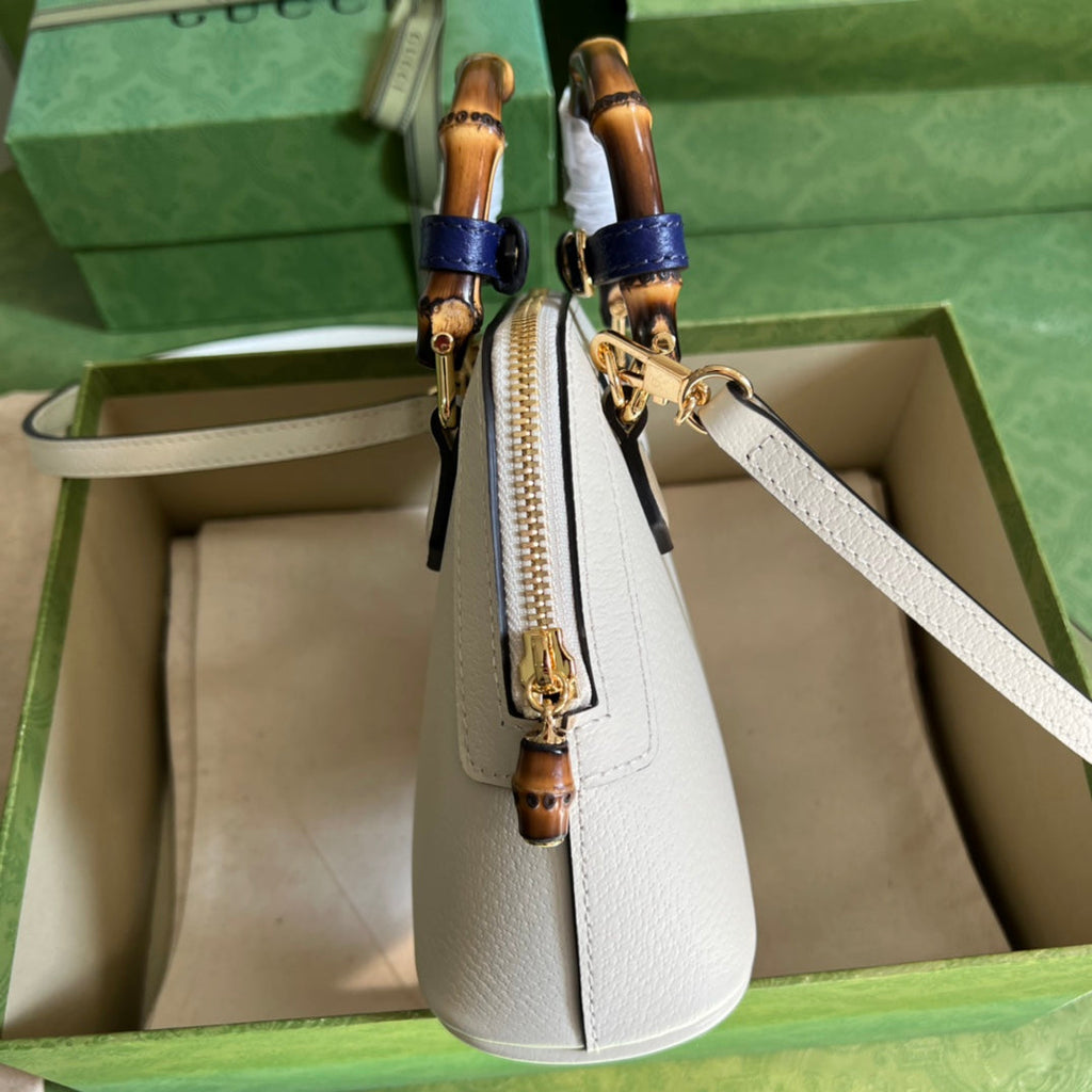 Diana Leather Bamboo Handle Bag