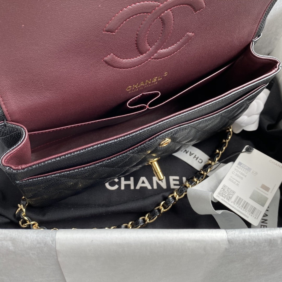 2.55 Caviar Leather - Gold hardware