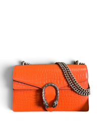 Croc-Embossed Dionysus Shoulder Bag
