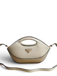 Triangle-Logo Leather Tote Bag