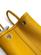 SWORD LUXURY Hermès Garden Party 30 sarı deri çanta, gümüş çıtçıt detaylı ve dokulu deri yüzeyli