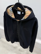 Black Logo Zip Hoodie for Men