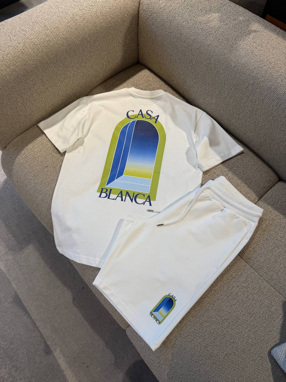 White & Lime Arches Short Sleeve T-shirt