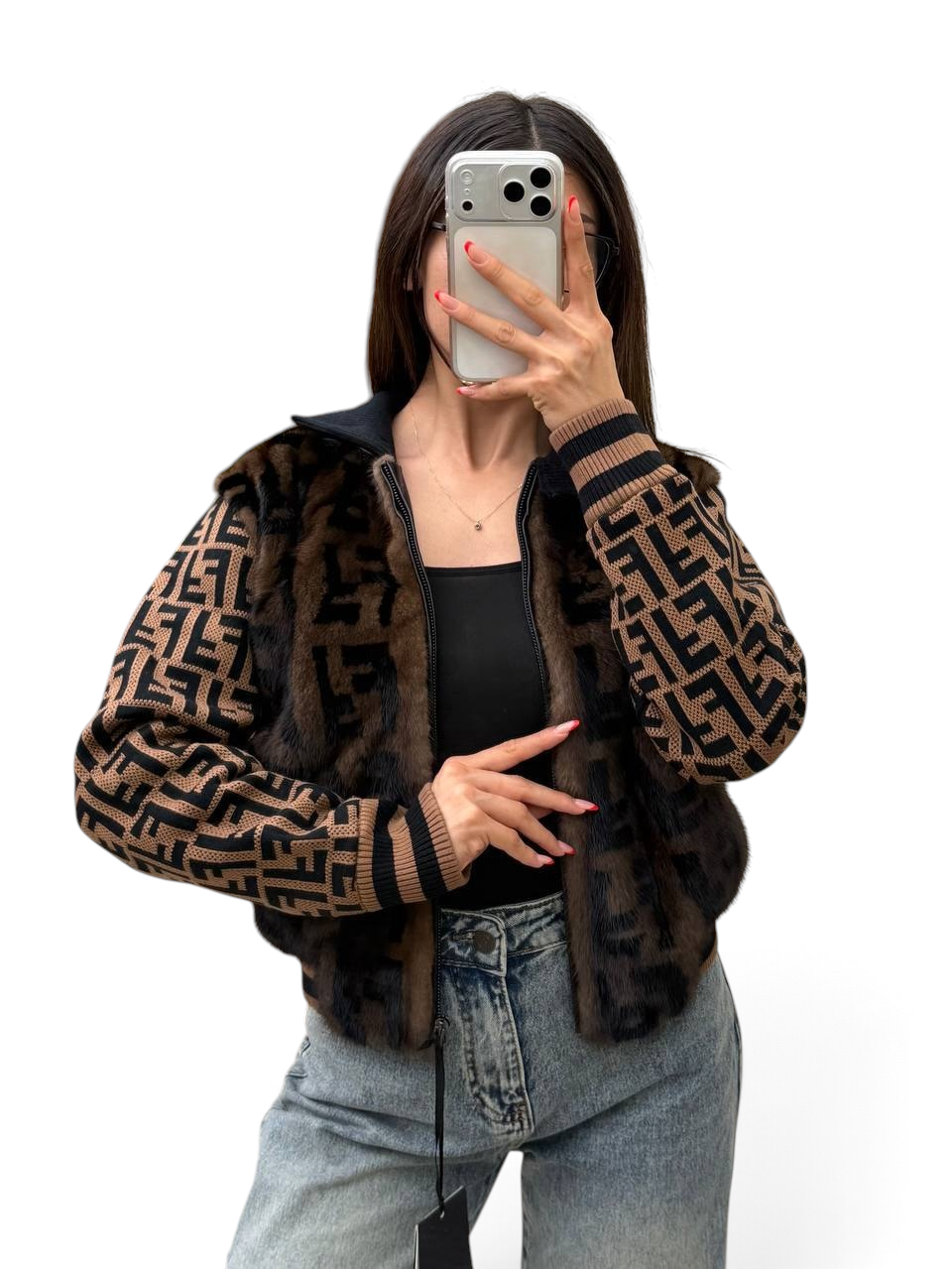 FF Logo Fur Jacket
