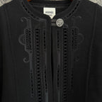 Cashmere Embroidered Jacket with Lambskin Slab