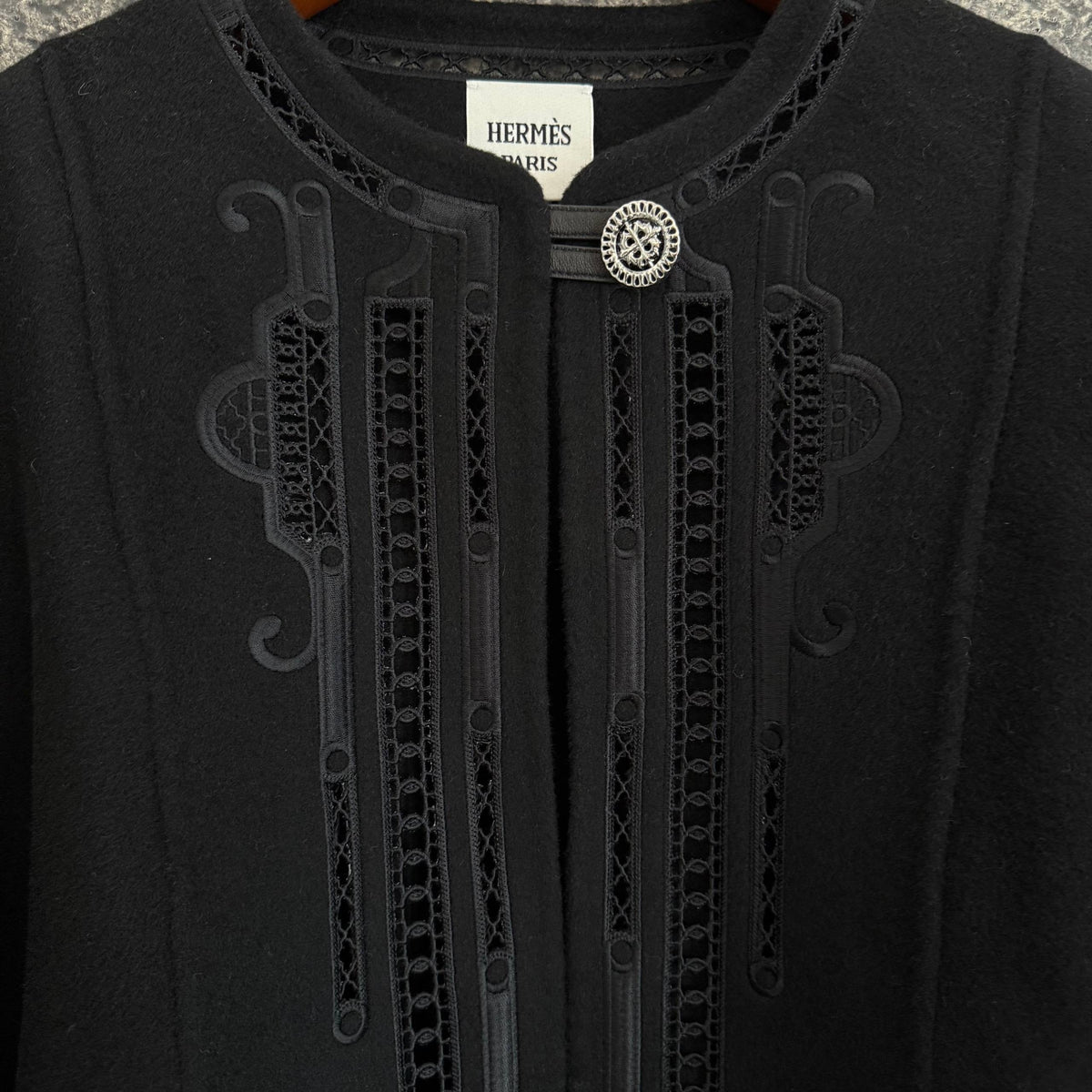 Cashmere Embroidered Jacket with Lambskin Slab