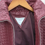 Intrecciato Leather Blouson Genuine Leather Jacket