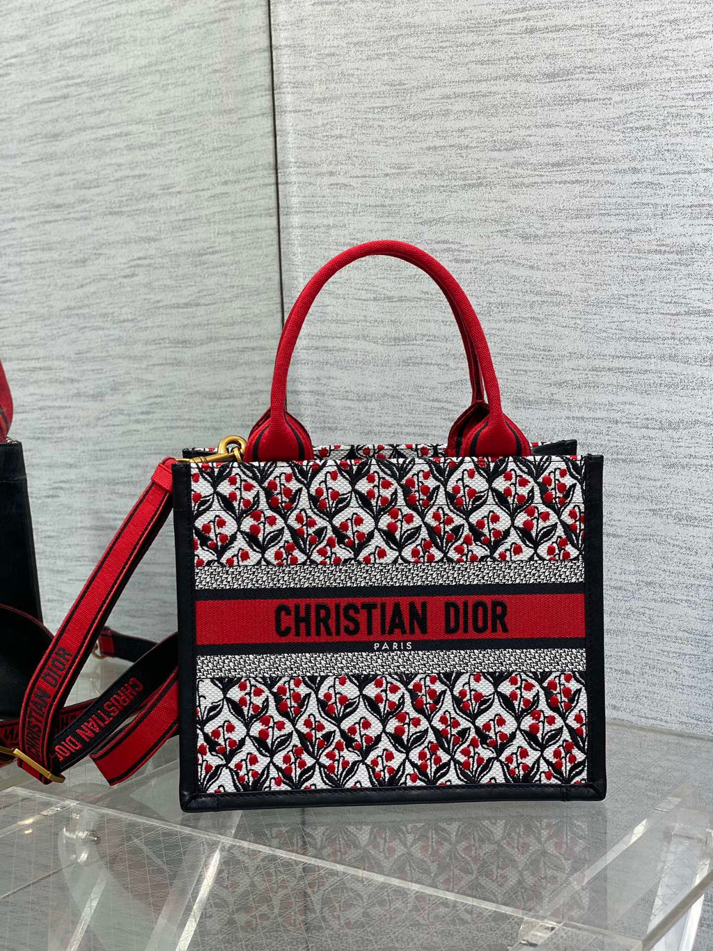 Canvas Mini Tote Bag with Leather Trim