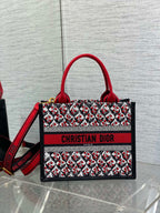 Canvas Mini Tote Bag with Leather Trim