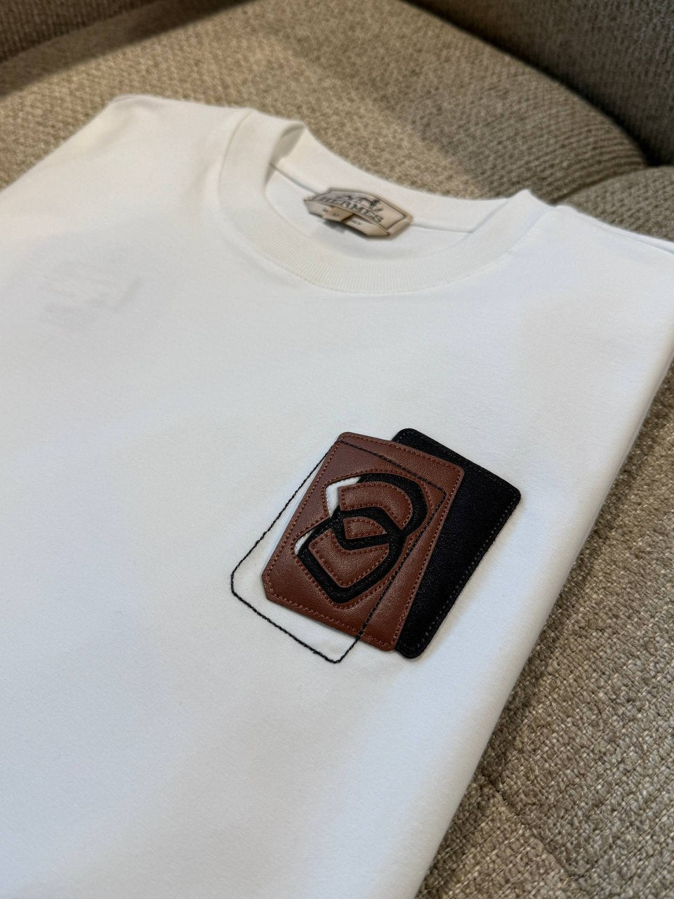 Leather Detail T-shirt