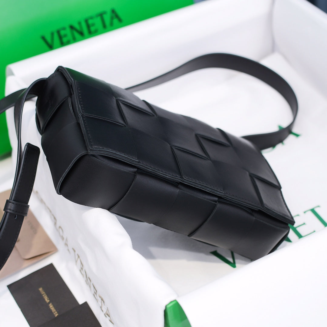 Cassette-Style Woven Shoulder Bag