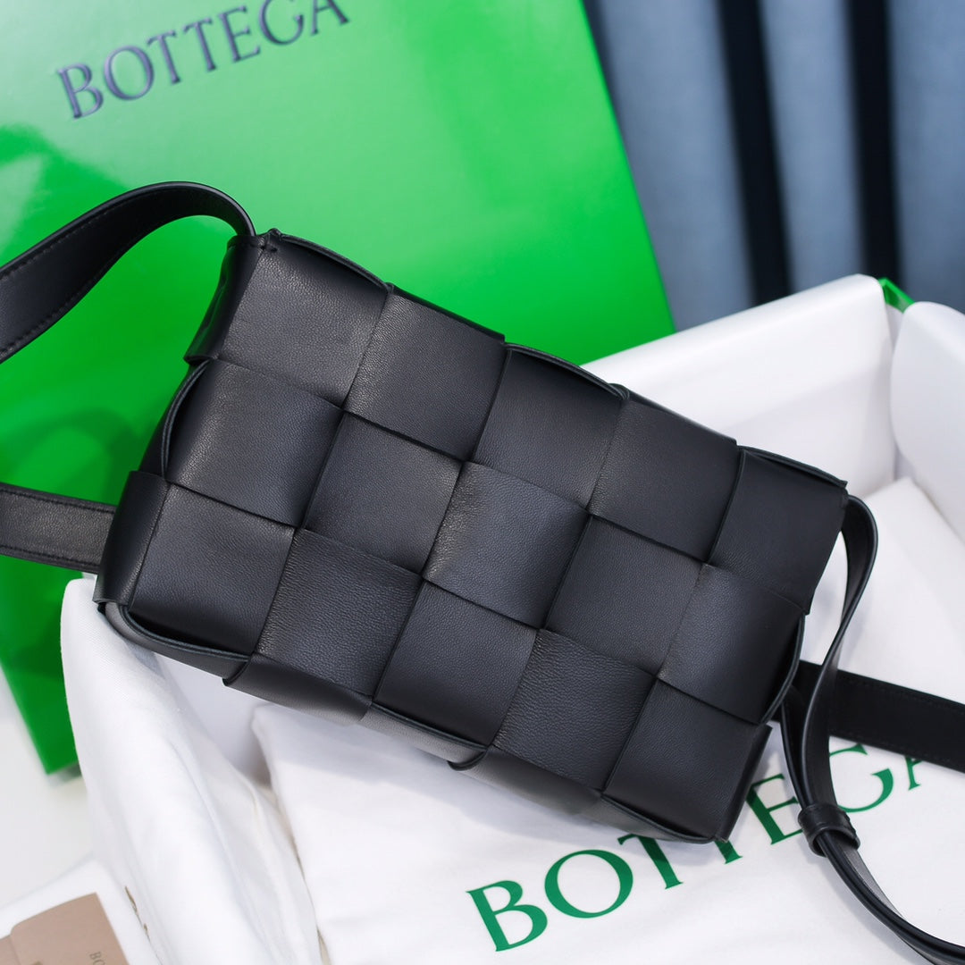 Cassette-Style Woven Shoulder Bag
