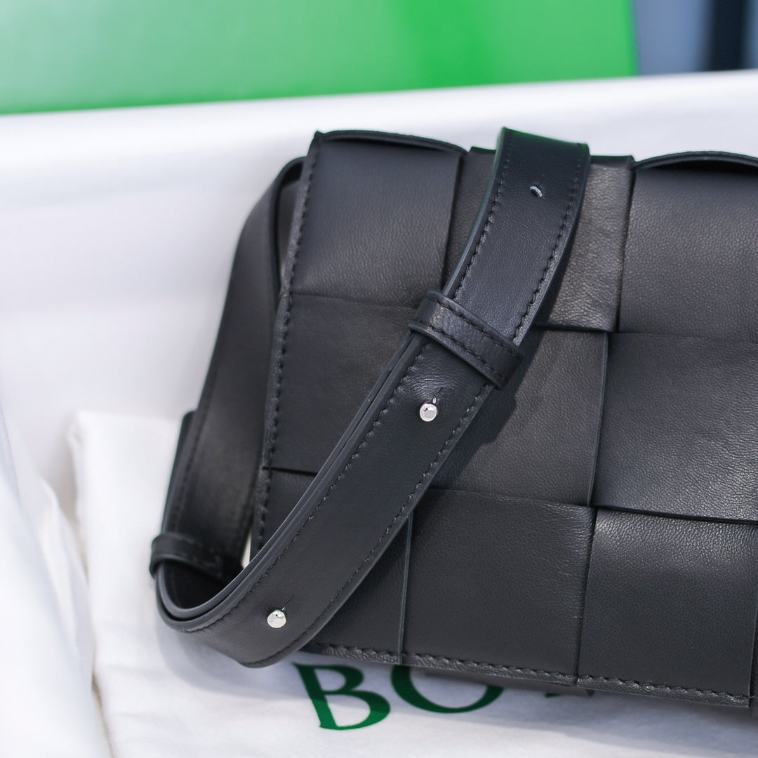 Cassette-Style Woven Shoulder Bag