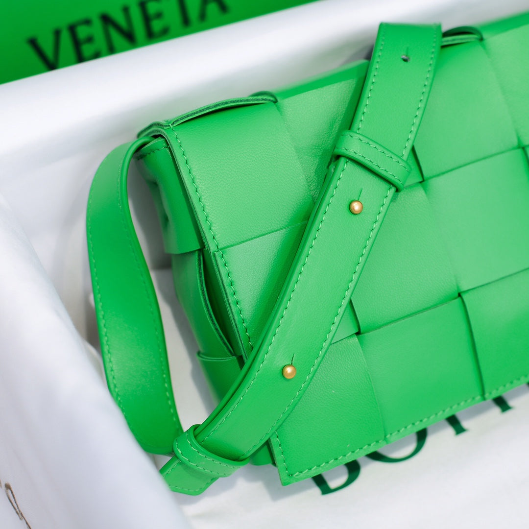 Cassette-Style Woven Shoulder Bag