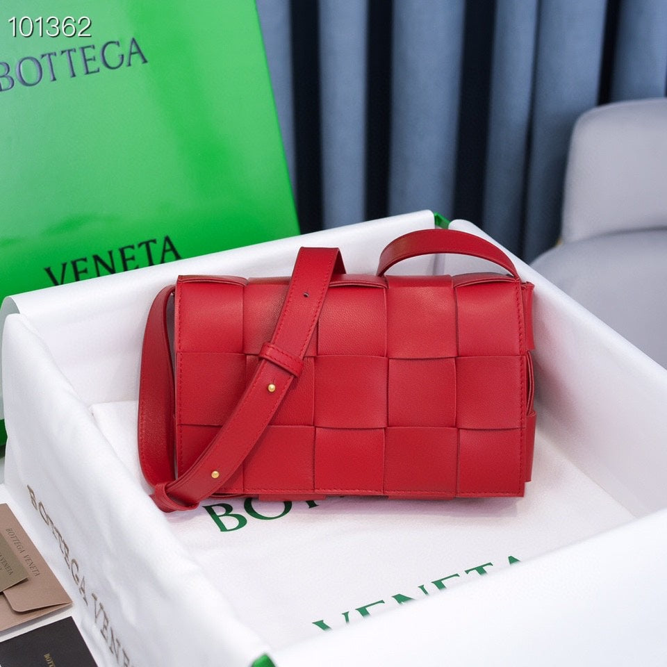 Cassette-Style Woven Shoulder Bag