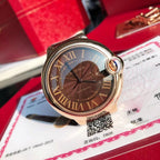 Ballon Bleu Watch – 42 mm Automatic, Brown Dial & Leather