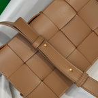 Cassette-Style Woven Shoulder Bag