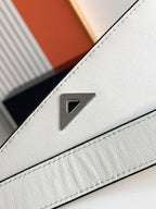 Symbole Triangle Plaque Flap Shoulder Bag