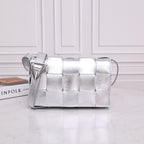Cassette-Style Woven Shoulder Bag