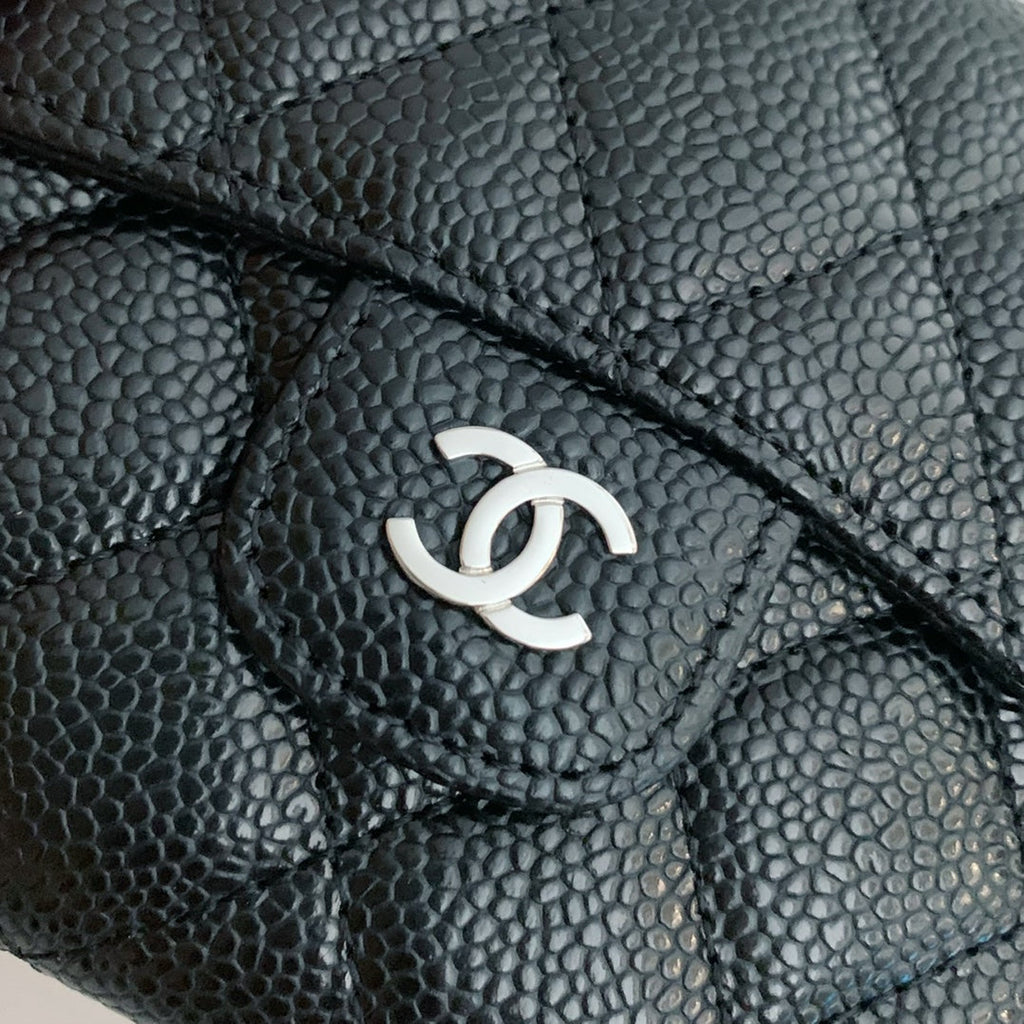 Caviar Leather Quilted Mini Wallet