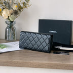 Quilted Long Flap Wallet