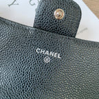 Caviar Leather Quilted Long Flap Wallet