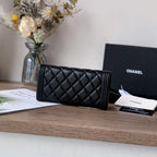 Quilted Long Flap Wallet