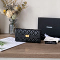 Quilted Long Flap Wallet