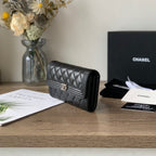 Quilted Long Flap Wallet
