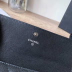 Caviar Leather Quilted Long Flap Wallet