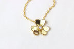 Frivole Gold Flower Necklace with Center Stone