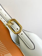 Cleo-Style Smooth Leather Shoulder Bag