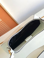 Cleo-Style Smooth Leather Shoulder Bag