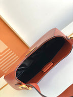 Cleo-Style Smooth Leather Shoulder Bag