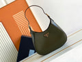 Cleo-Style Smooth Leather Shoulder Bag