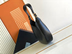 Cleo-Style Smooth Leather Shoulder Bag